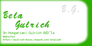 bela gulrich business card